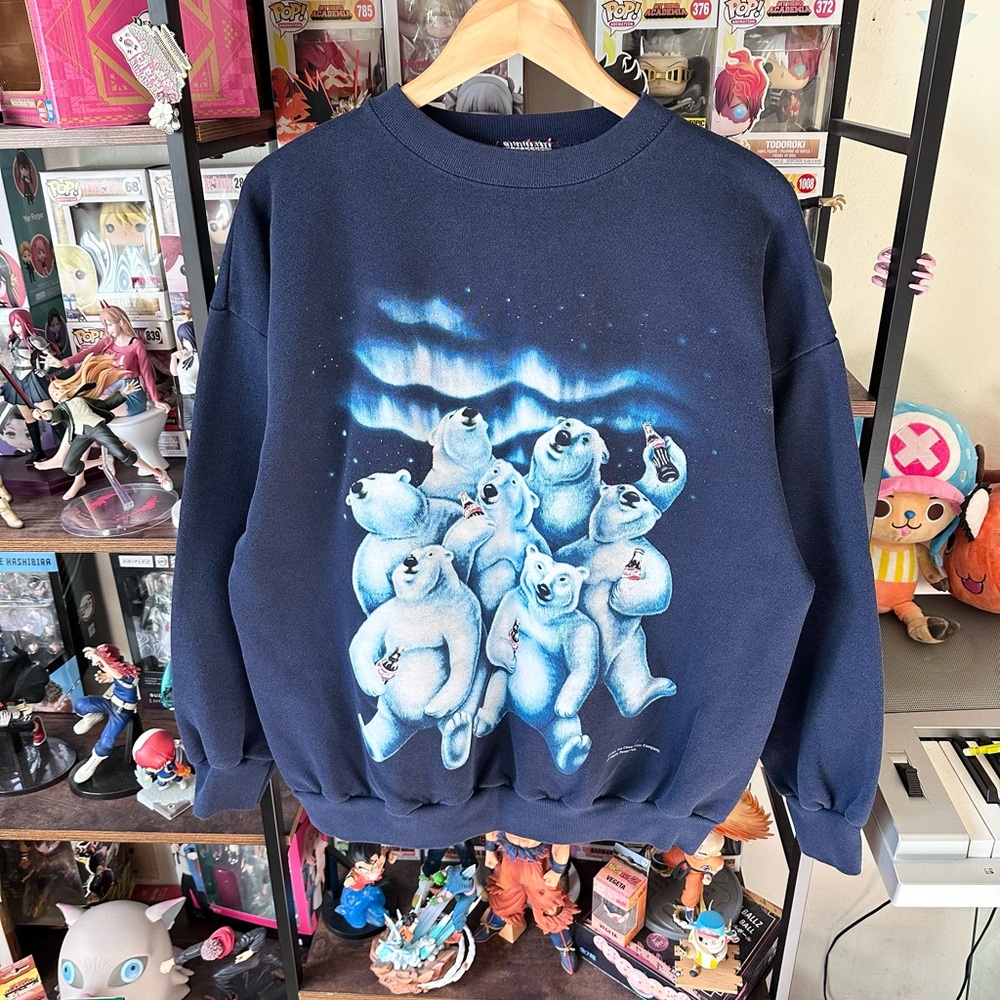 Vintage 1994 Coca Cola Polar Bear AOP Sweatshirt Mens L